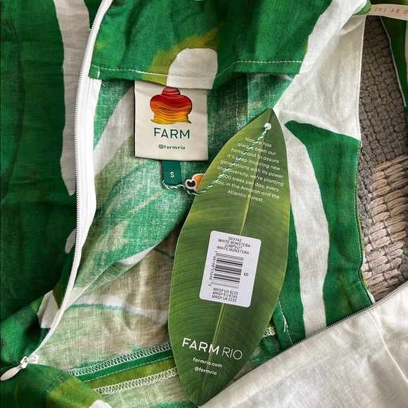 NWT FARMRio White Monstera One Shoulder Jumpsuit - Picture 4 of 8